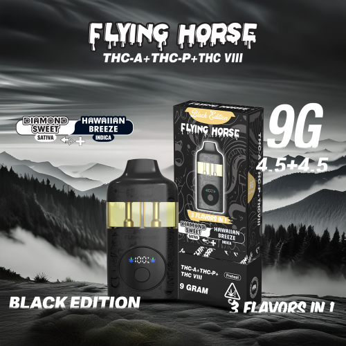 FLYING HORSE BLACK EDITION THC-A DISPOSABLE VAPE 9GM/5CT/PK